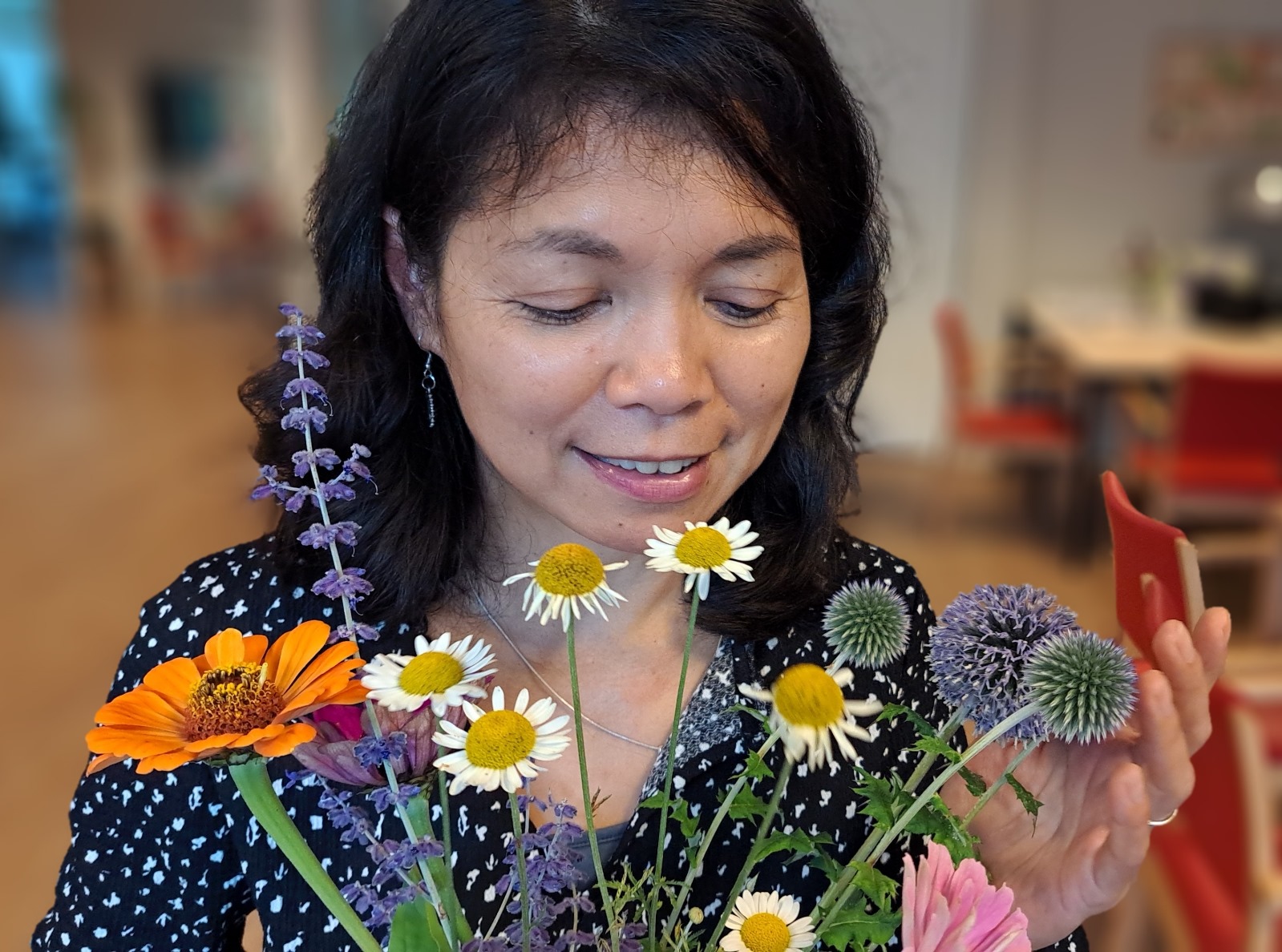 Me holding flowers Me holding flowers