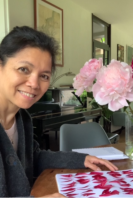 Me is pressing petals of red Peony Me is pressing petals of red Peony